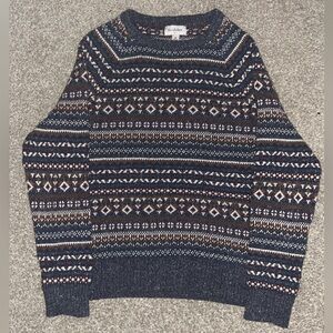 Goodfellow & Co Men's Geometric Sweater - Navy and Brown